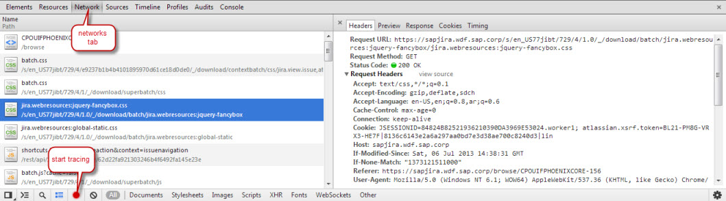 SAPUI5 Troubleshooting Network Trace